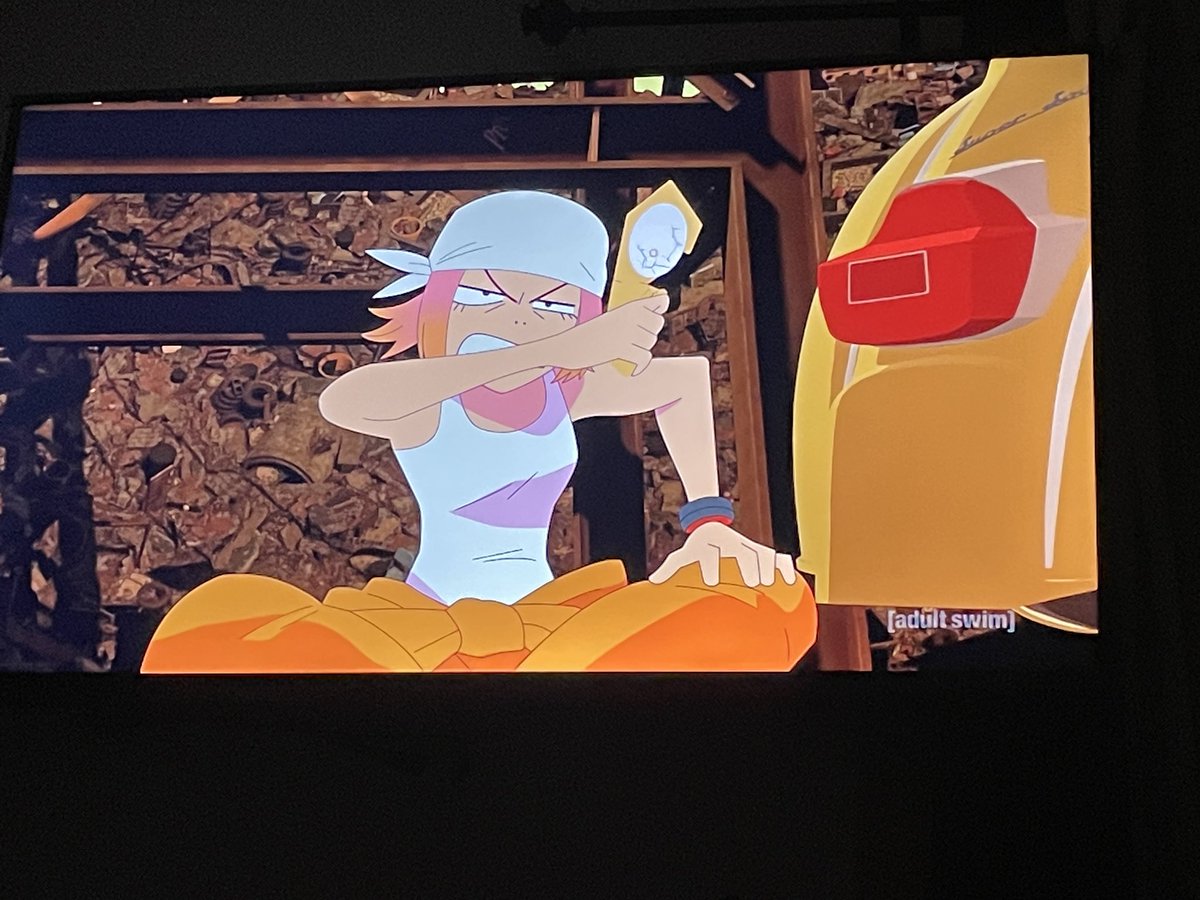 MakiTerashima's tweet image. Haruko’s line here #Zawa references the manga Kaiji.  #FLCLGrunge