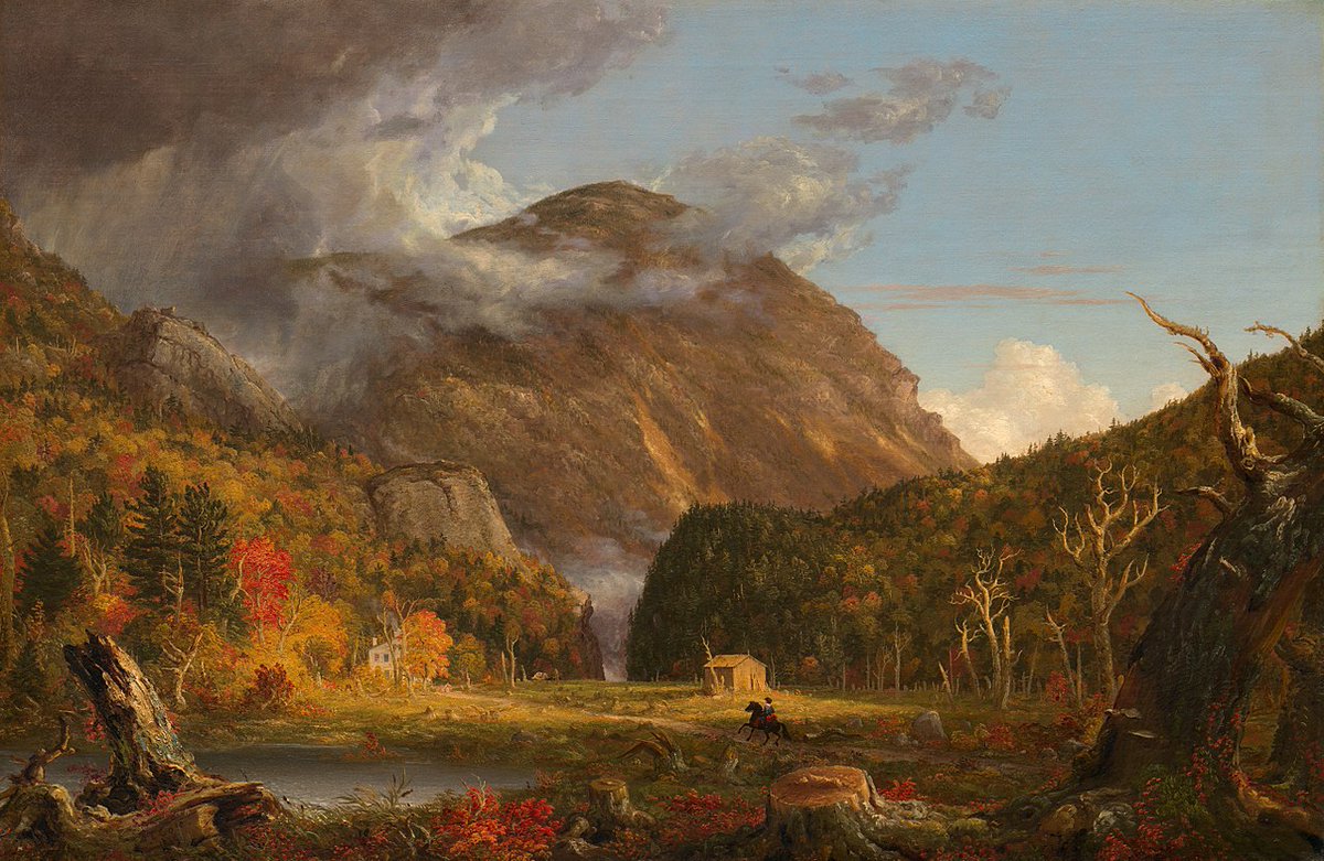#AUTUMN & the #HudsonRiverSchool
‘A View of the Mountain Pass Called the Notch of the White Mountains’ (Crawford Notch). Thomas Cole (1801–1848). 1839.
#ThomasCole #AmericanArt #autumncolors #autumnfoliage #WhiteMountains