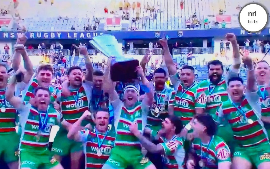 NSWRL THE KNOCK ON EFFECT NSW CUP
SUNDAY AFTERNOON FOOTY
GRAND FINAL

FULL TIME @ COMMBANK STADIUM, SYDNEY

SOUTH SYDNEY RABBITOHS 22
NORTH SYDNEY BEARS 18

🏆 SOUTH SYDNEY RABBITOHS ARE 2023 NSW CUP CHAMPIONS

FOLLOW HERE
twitch.tv/nrlbits

#NRL #NSWRLGF #KOECup