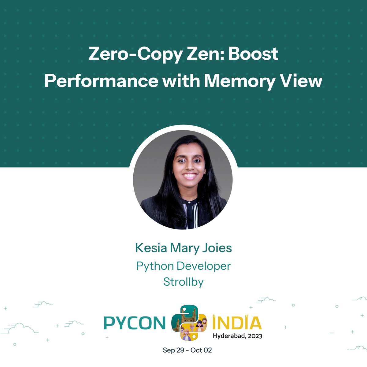 pyconindia's tweet image. 🎉Exciting News! We are pleased to announce Kesia Mary Joies & Bowrna (@bowrna_p) as speakers at #PyConIndia2023 on Oct 1.
Read more at:
Kesia - tinyurl.com/speaker-kesia
Bowrna - tinyurl.com/speaker-bowrna
#PyConIndia #Pythonconference #Techevent #Hyderabad