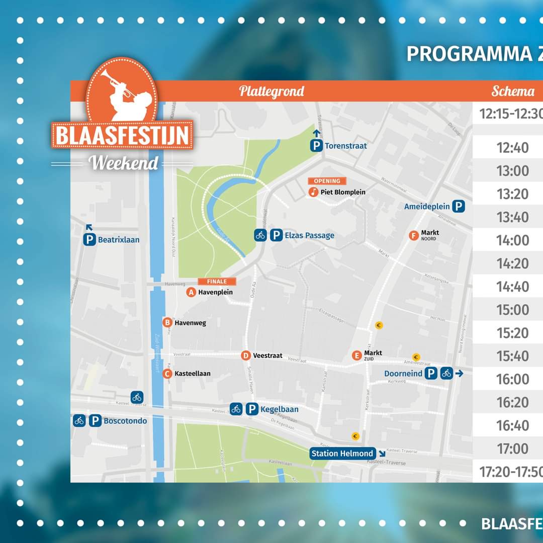 ditisonzewijknl's tweet photo. 📆 Timetable zondag 24 sept:
Tweede dag van het Blaasfestijn in het Centrum van Helmond! Bereid je voor op een dag vol blaasmuziek en gezelligheid 

https://t.co/OSA3XaxsJb

#blaasfestijn  #blaaskapellenfestival #helmond #ditishelmond #ditisonzewijk #ditisonzestad @AgendaHelmond https://t.co/W4QCCvpXyP