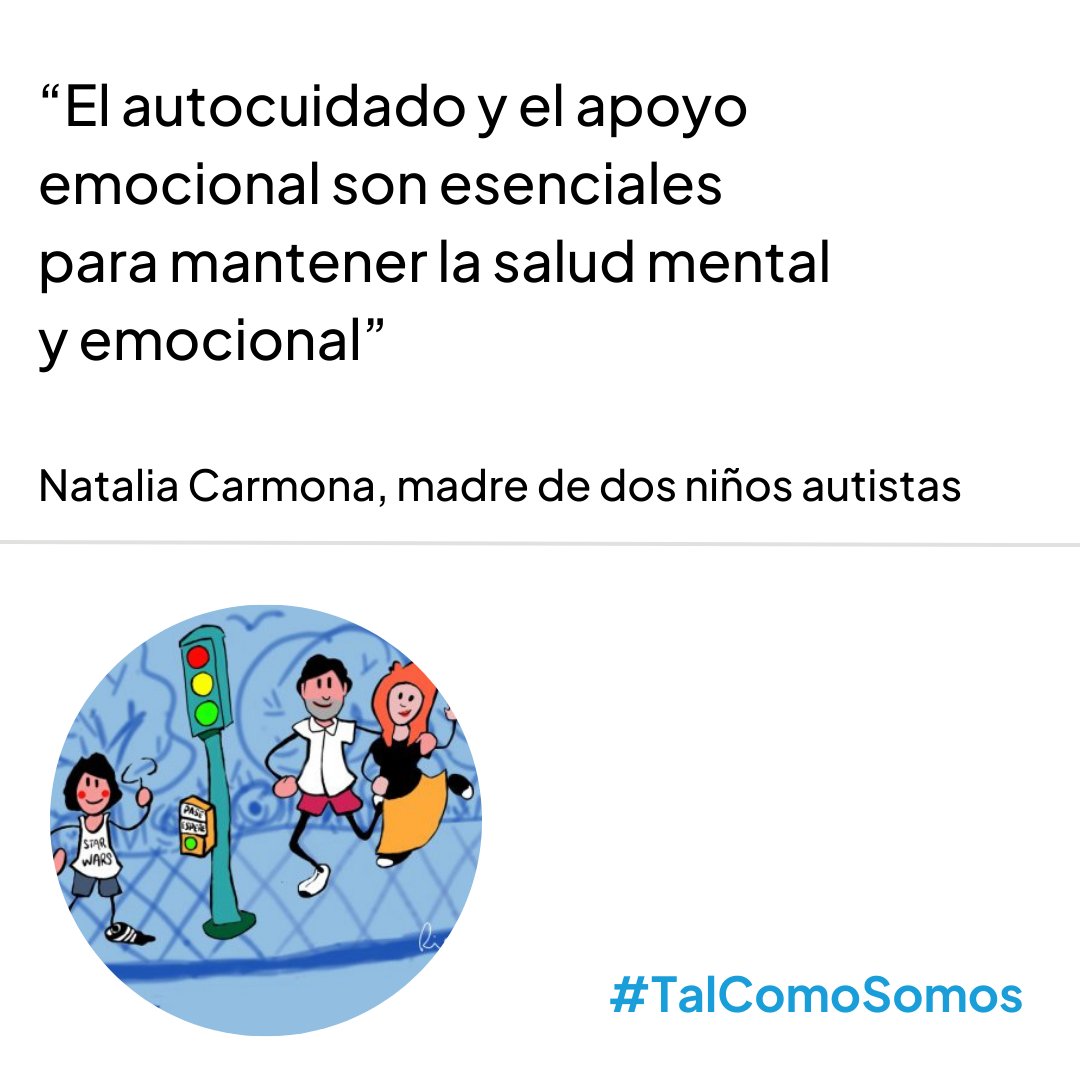 "Los padres y madres debemos recordar la importancia de cuidar de nosotros mismos" 💬 Así lo asegura Natalia Carmona, madre de dos pequeños 👩‍👦‍👦 de 4 y 5 años recientemente diagnosticados de #TEA, en este testimonio para #TalComoSomos  👉 autismo.org.es/talcomosomos-f…