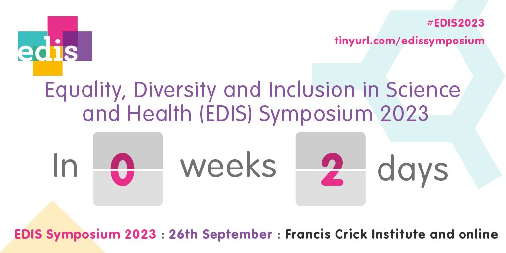 2 days until the EDIS Symposium 2023! 🙌

Thank you to everyone who has registered - it's set to be an amazing day with phenomenal speakers!

We'll see you at The Francis Crick Institute and online on Tuesday 👀 #EDIS2023