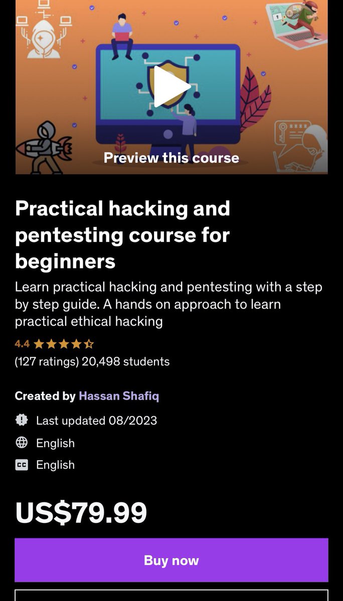 HACKING AND PEN-TESTING.
FREE ($80). 

Learn practical hacking and pentesting with a step by step guide. A hands on approach to learn practical ethical hacking. 

The ultimate Practical Hacking and Pentesting Guide for Beginners. Learn Ethical Hacking and Penetration Testing!