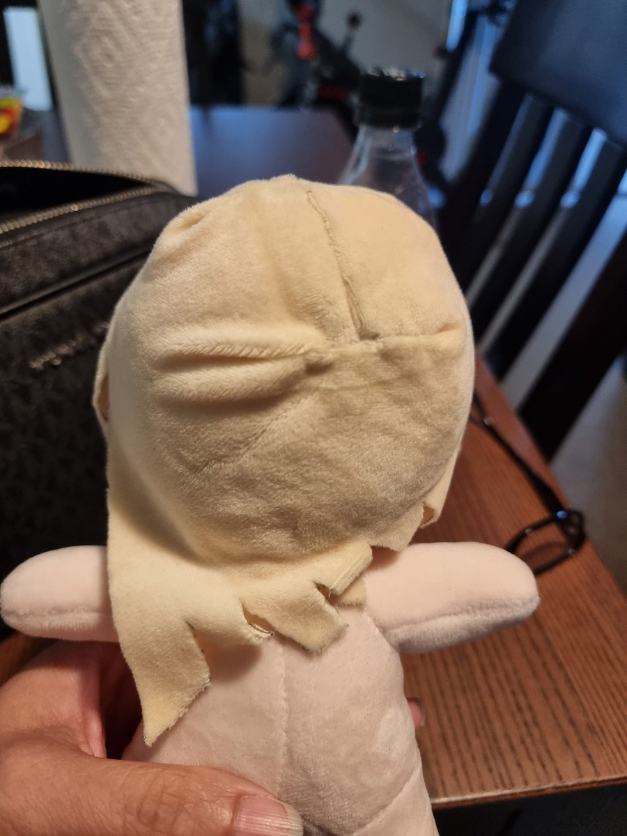 KimGodwin18's tweet photo. I realized after I had finished sewing the hair together on this #allnightsociety plushie that I cut the "bisexual fringe" backwards. I will recut this so she's correct this time. ^^; #amcrafting #Vamily #sewing https://t.co/EvXGhxdznP