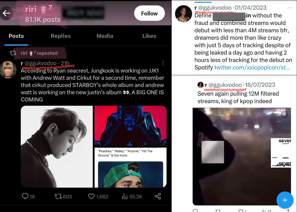 jiminiemelody's tweet photo. I just saw this comment from Bobajeon 😭😭😭 and this gonna be the third time I’m calling her out and Armys would still ignore it and keep her as a part of “OT7”.

Bobajeon been exposed several times for being JJK/Tkkr in disguise - retweeted posts from JM vile antis/ openly shaded him/ refused to report tkkrs who harassed him etc - she did it all.

What additional proofs do Armys need to cancel this account????

https://t.co/OD11NU0KNM