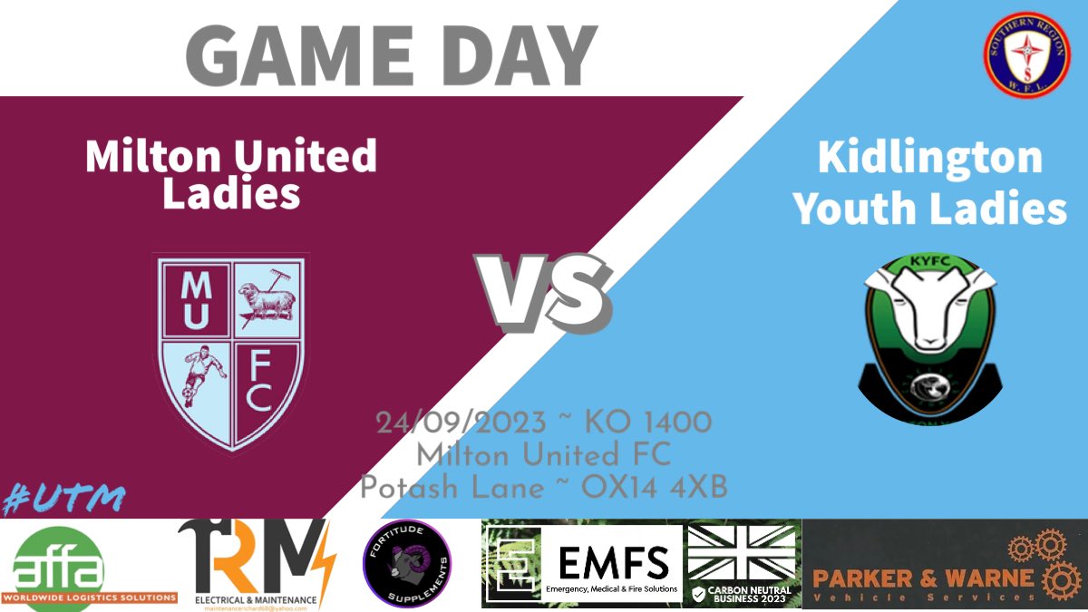 GAME DAY⚽️ We are back in league action today for our first home game of the season as we welcome kidlington ladies back to The Heights🤞🏼 🆚 @kidlingtonyfcl 🏆 @SthRgnWFL 📍 The Heights • OX14 4XB 📆 Sunday 24th September ⏰ 1400 Kick off #UTM #Ladiesfootball