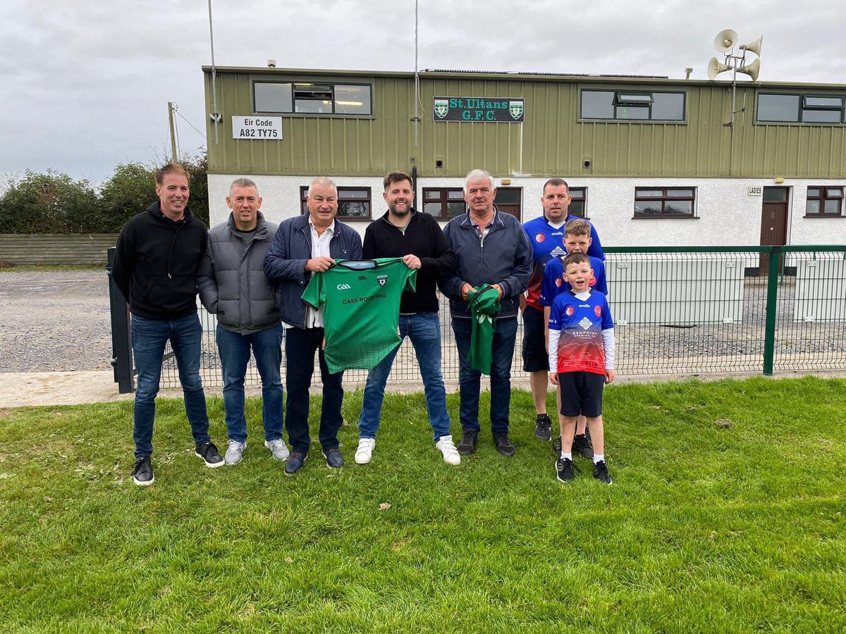StUltansGFC's tweet photo. Wishing Bohermeen Celtic best wishes with opening of Derek Brady Park today. Derek was a clubman and former underage player. 
Presentation of jerseys today from Taiwan Celts (Derek founding member) to St Ultans and jersey presented to Taiwan Celts from St. Ultans. https://t.co/GWPLO8jmDg