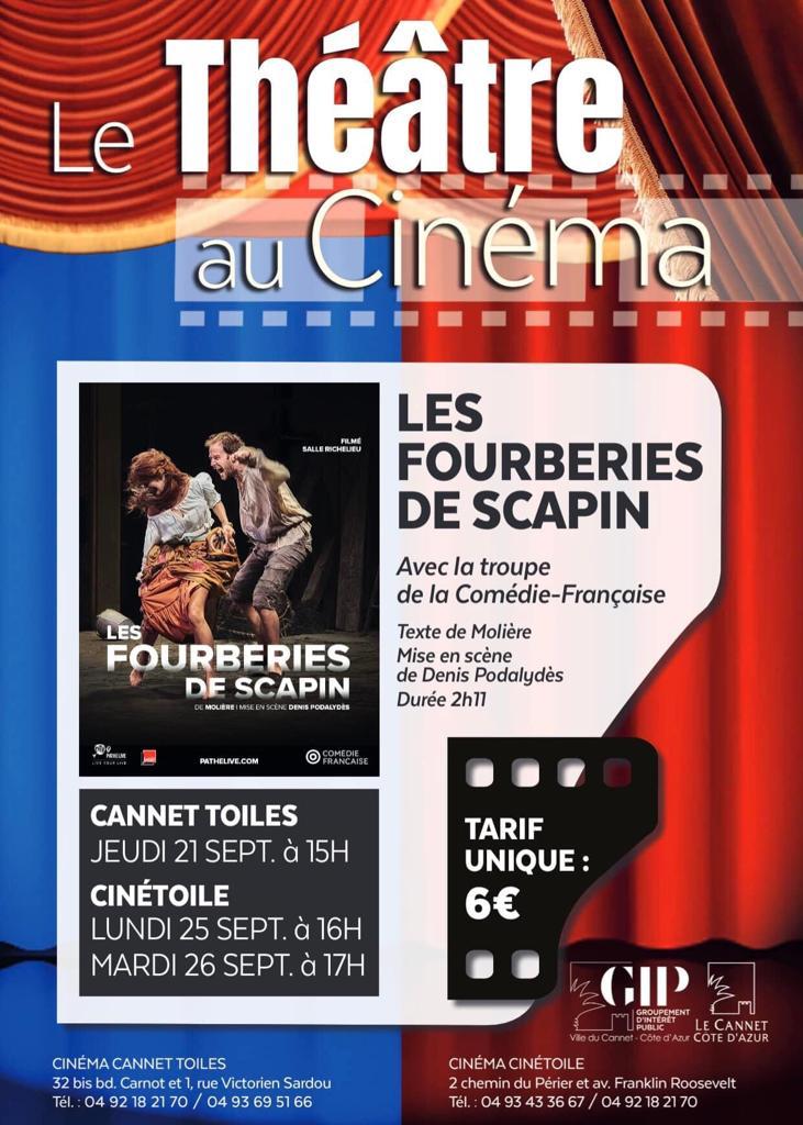 #LeCannet #comediefrancaise
👉Le #Theatre au #Cinema avec la Comédie Française
👉Les fourberies de Scapin dans le cadre du Festival Molière
👉Au Cinétoile Rocheville
♦️Lundi 25 septembre à 16h
♦️Mardi 26 septembre à 17h
👉Tarif 6 €