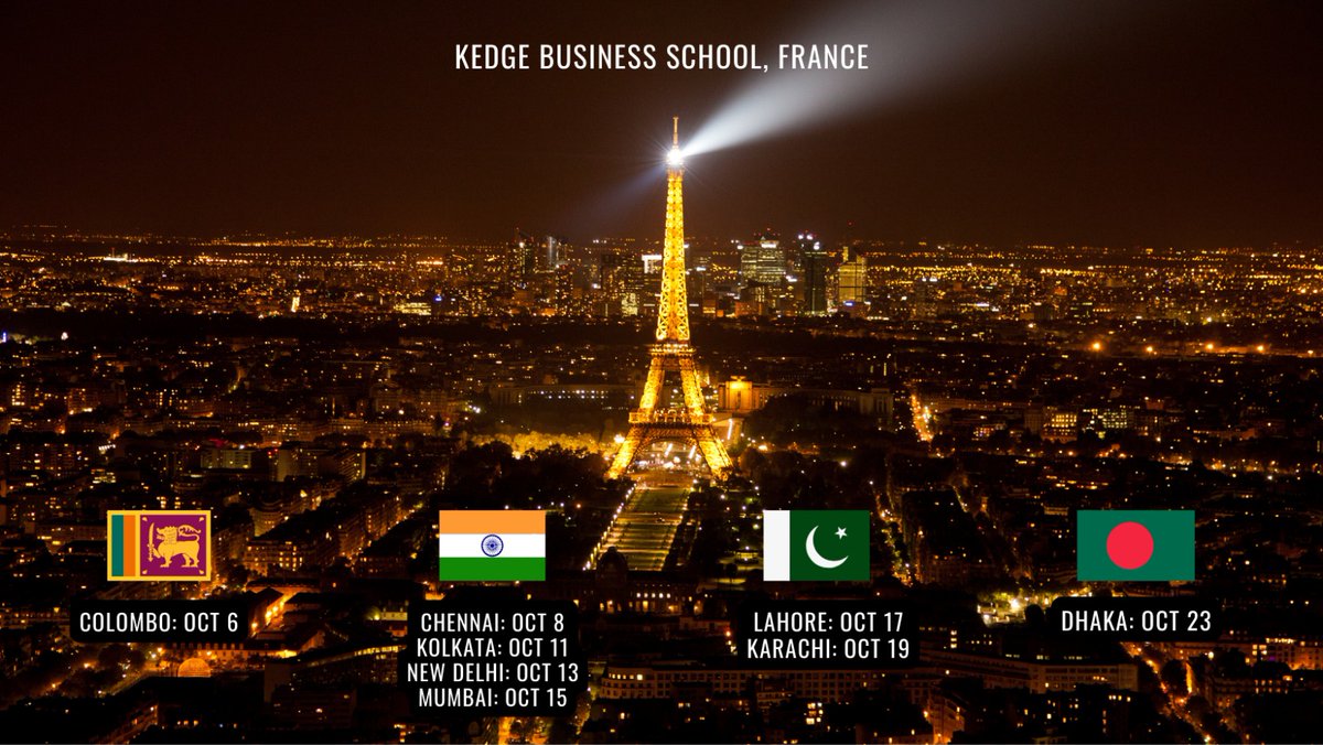 As 40+ French universities visit South Asia for Education fairs, it's a golden opportunity for South Asian students to change the status quo and reach for fine international education offered at prestigious French universities

Meet @KedgeBS during the #ChooseFranceTour and…