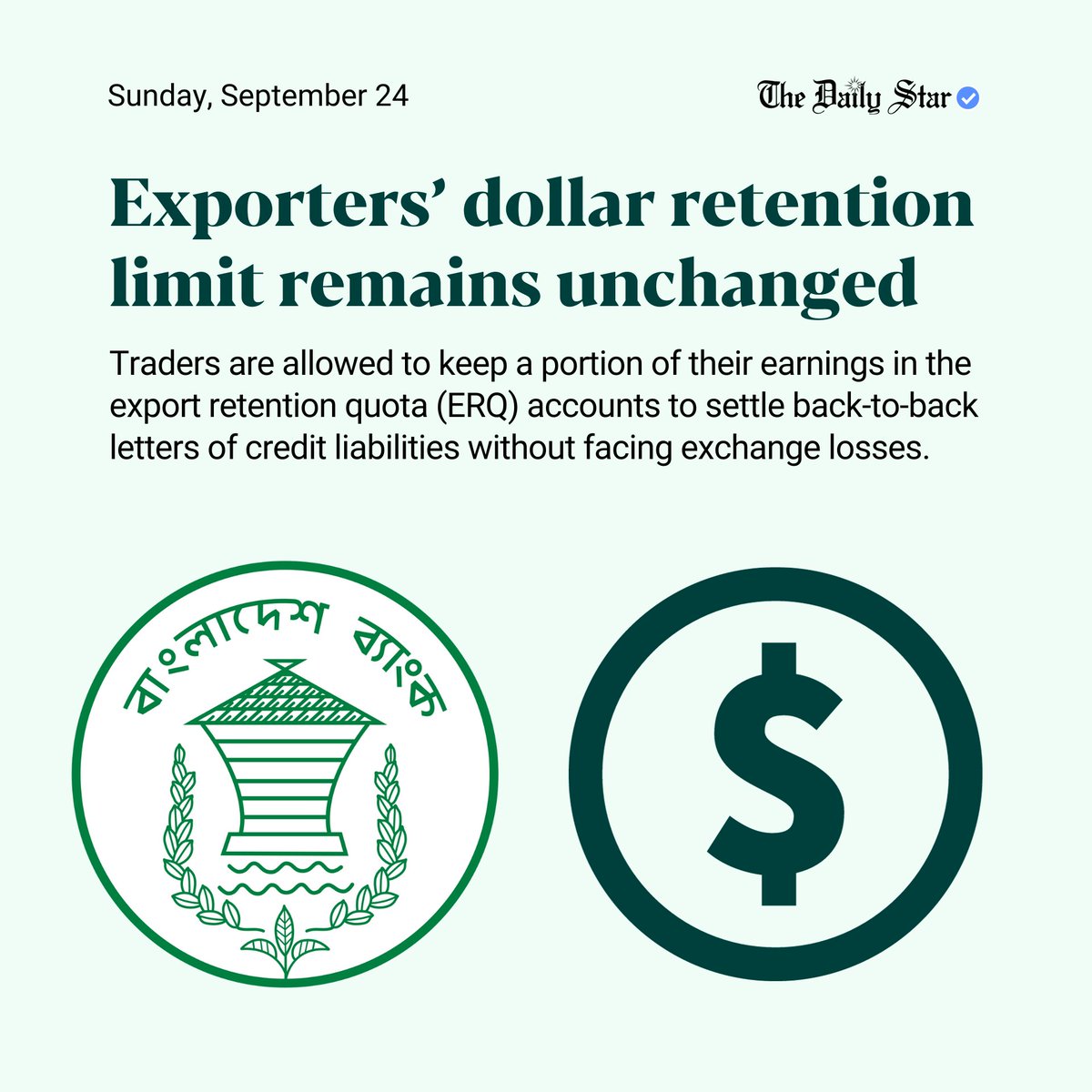 dailystarnews's tweet image. The #central bank has kept #unchanged the #USdollar #retention limit that #exporters have to maintain in their #foreigncurrency account from the #shipment proceeds as Bangladesh continues to face the #shortage of the #Americangreenback.
Read more: tinyurl.com/hcwhvrwc