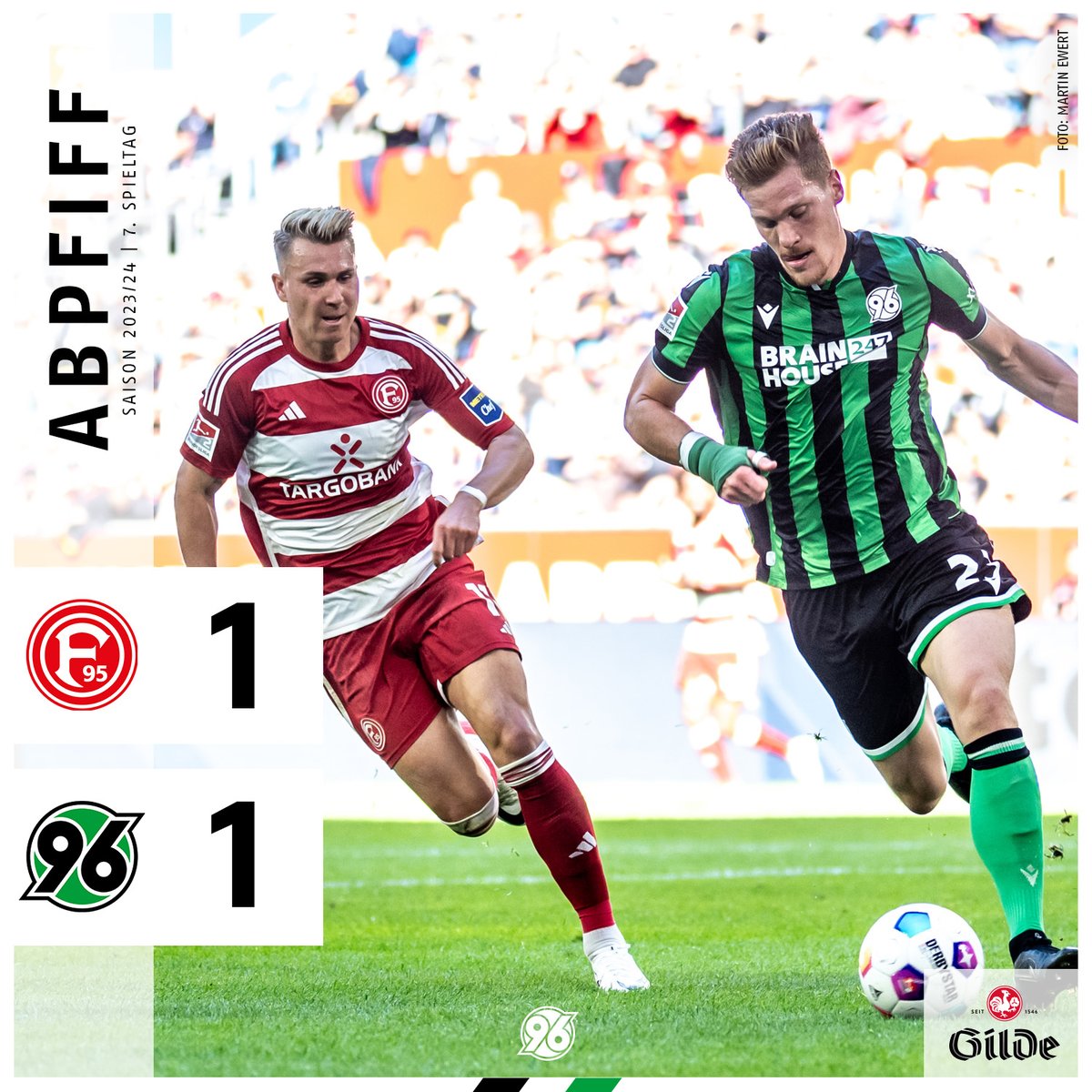 90' ABPFIFF. Wir nehmen einen Punkt aus Düsseldorf mit. 

#H96 #NiemalsAllein ⚫️⚪️💚 | #F95H96 1:1