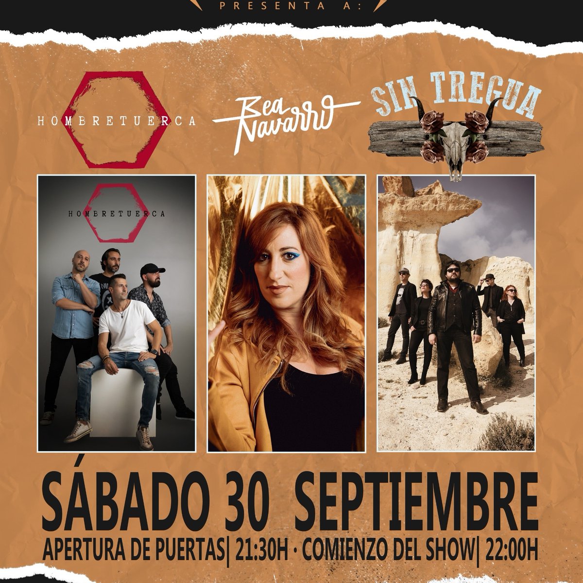 Este sábado 30 de septiembre estaremos en la Sala Spectrum  de #Murcia <a href="/Sin_Tregua/">SIN TREGUA</a> junto a Bea Navarro y <a href="/HombreTuerca/">HombreTuerca</a> 
Entradas aquí:
tomaticket.es/entrades-sintr…