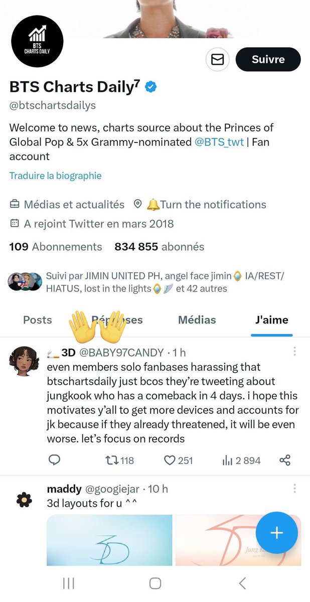 jiminiemelody's tweet photo. .@btschartsdailys blocked me when all I did is questioning the transparency of them as one of the biggest fanbases without disrespecting any members or harassing them. I heard they also blocked a lot OT7 JM-Biased and any Armys who called them out.

They also posted to defend themselves then retweeted JK Akgaes/ Jimin vile anti who defended them, the same account who called JM with animal name and also hating on other members and they’re besties with JM vilest antis…. 

My question is how come ya all OT7 especially fanbases never block or been blocked by these akgaes…I can tell you its because you never defend Jimin or calling them out and also never report for him!!!

Armys so you once again gonna turn a blind eye on this or 7 is what you mean by loving all 7 equally??? 

I am so upset and my hands are shaking and I’m trying to calm myself down 😭