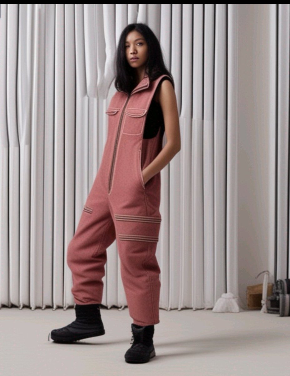 Pinkish red, sleeveless jumpsuit made of sweatshirt material