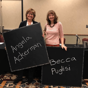 AngelaAckerman's tweet photo. How the heck do Becca &amp; I come up with their Thesaurus book ideas? How do they write? Find these answers &amp; more.

 Bestselling Authors Angela Ackerman and Becca Puglisi - S.J. Siedenburg https://t.co/84WUcfWrtq #writing #amwriting  @SJSiedenburg https://t.co/iT9Un3FZed