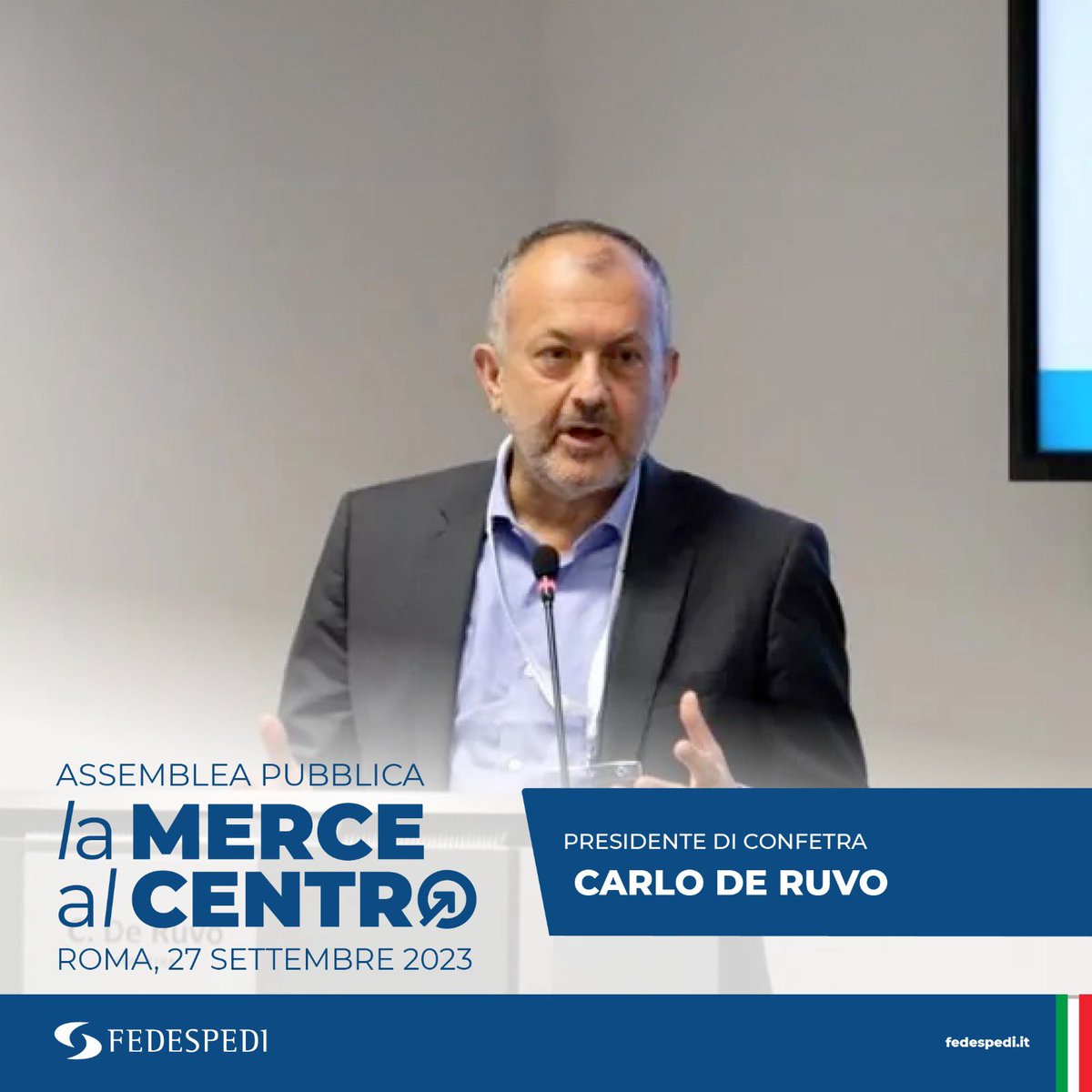 fedespedi's tweet photo. 🌎 #LaMerceAlCentro

Relatore della sessione dedicata alle Politiche abilitano il commercio internazionale sarà il Presidente di @CONFETRA Carlo De Ruvo per un focus sui dossier normativi di #IVA e #ART su cui chiediamo un intervento urgente della politica https://t.co/ZOKkBUZV7r