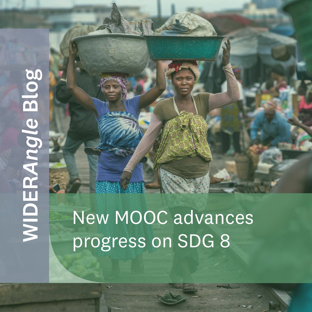 UNUWIDER's tweet photo. Challenge to achieving #SDG8 is what to do about informal work. 60% of the work force are informally employed. How to provide decent work to all? Read @MartyChen16 & @kunalsen5's blog to find out how you can learn about SDG 8: https://t.co/HOGMR3gPs6
#SDG8Pathways @SDG_academy https://t.co/RPwlC58qPC