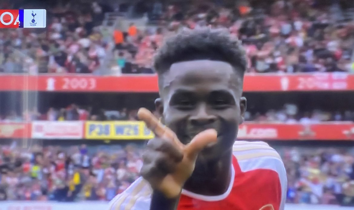 StokeyyG2's tweet image. Saka dropping this celebration to get spun by Maddison 20 minutes later is crazy…