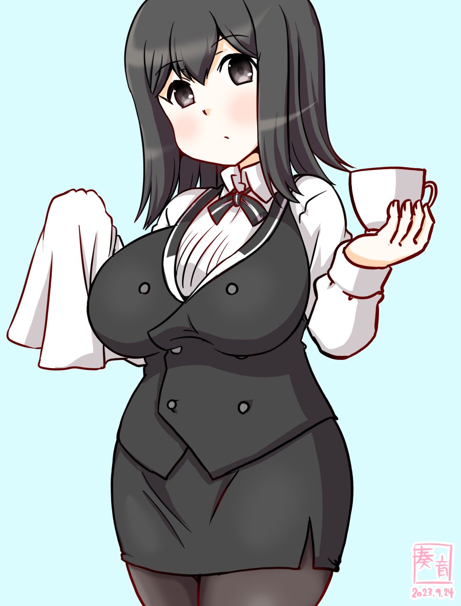 「提督殿も無茶なことを。自分は揚陸が専門であります。
 いくら衣装を着替えたところで…」

#艦これ版真剣お絵描き60分一本勝負_20230924
#あきつ丸 