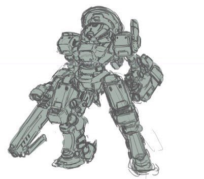 no humans robot mecha weapon monochrome solo sketch  illustration images