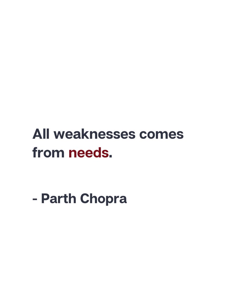 pchopra108's tweet photo. All weaknesses comes from needs.
#proincarnation #selfdevelopment https://t.co/3mNsjIjSHw