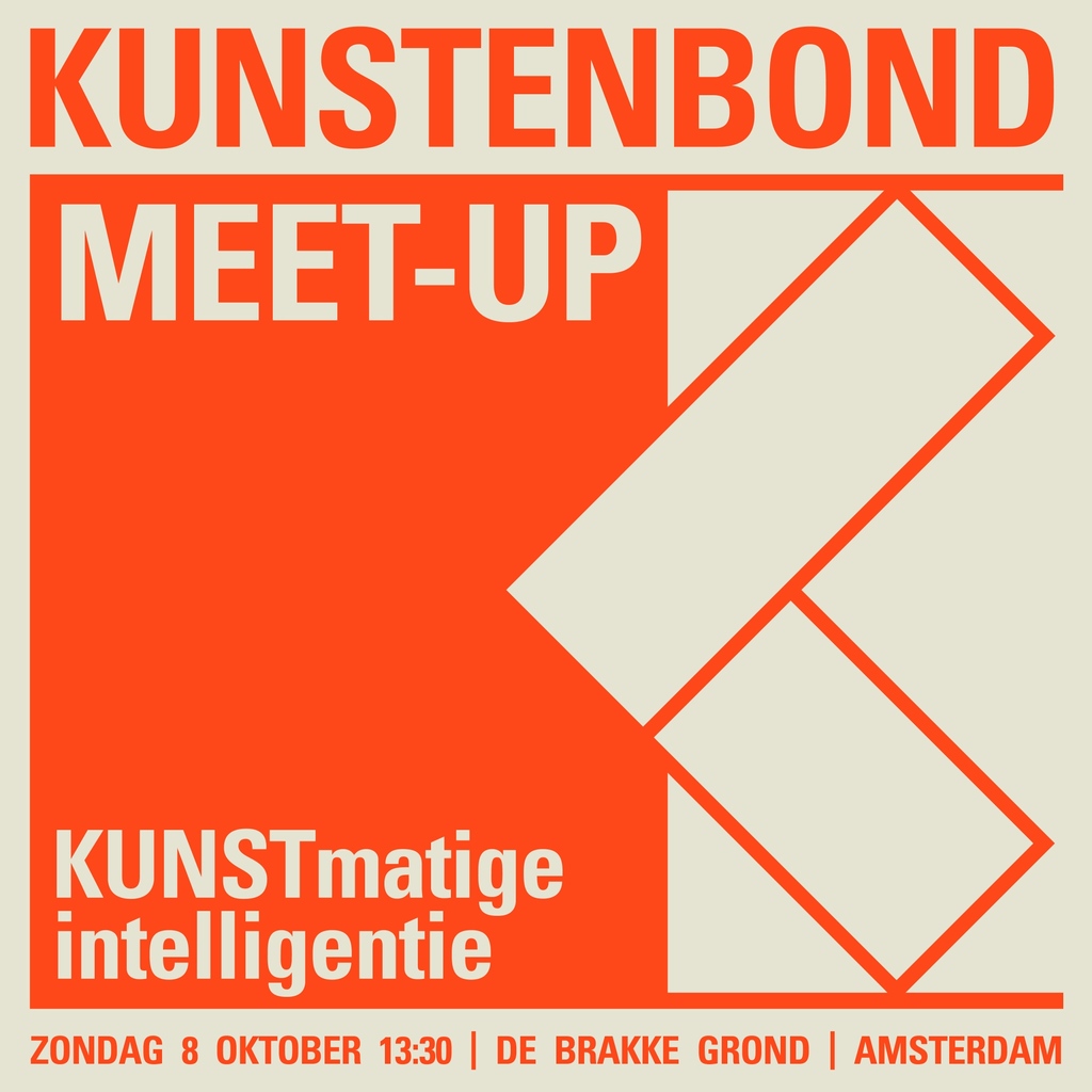 kunstenbond's tweet photo. 🔜 Over precies twee weken is het zover: de Kunstenbond Meet-Up in de Brakke Grond! Dit is dé middag waarop we dieper ingaan op de toekomstscenario’s rondom toepassingen van AI (Artificiële Intelligentie) in de cultuursector. Het progamma is rond! https://t.co/nuj5OgrHNs #welkom https://t.co/WK3VyFYkIf