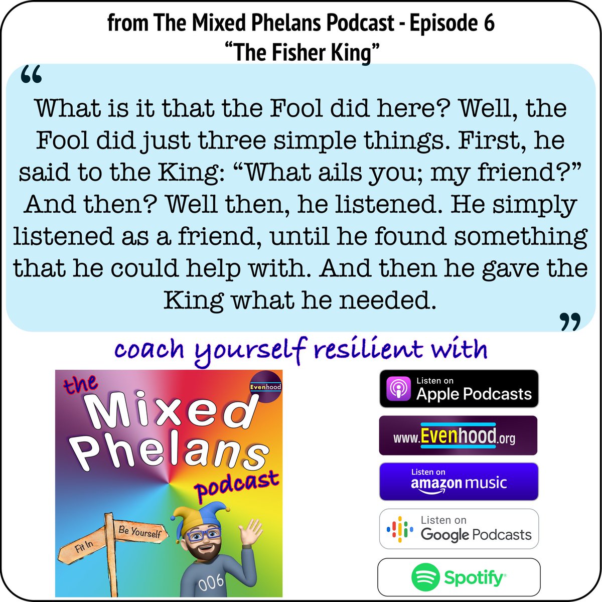 Coach yourself resilient podcasts.apple.com/gb/podcast/mix… #Resilient #Wellbeing #BeYourself #Evenhood #MentalHealth