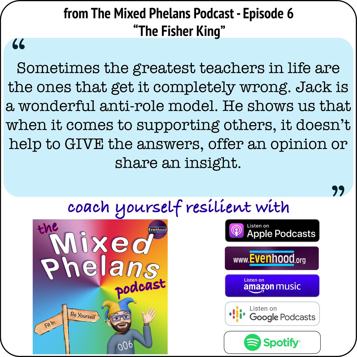 Coach yourself resilient open.spotify.com/episode/4Rmwjs… #Resilient #Wellbeing #BeYourself #Evenhood #MentalHealth