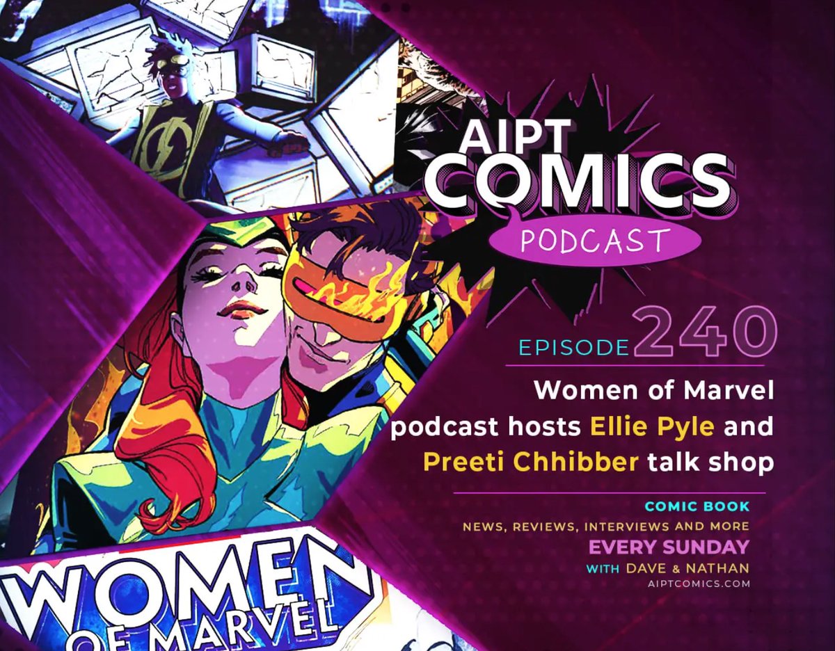 AIPT Comics Podcast Episode 240: Talking Jean Grey and podcasting with Women of Marvel podcast hosts Ellie Pyle (@ElliePyle) and Preeti Chhibber (@runwithskizzers). #XMen #JeanGrey Listen wherever you get your #comics #podcasts or here: aiptcomics.com/2023/09/24/aip…
