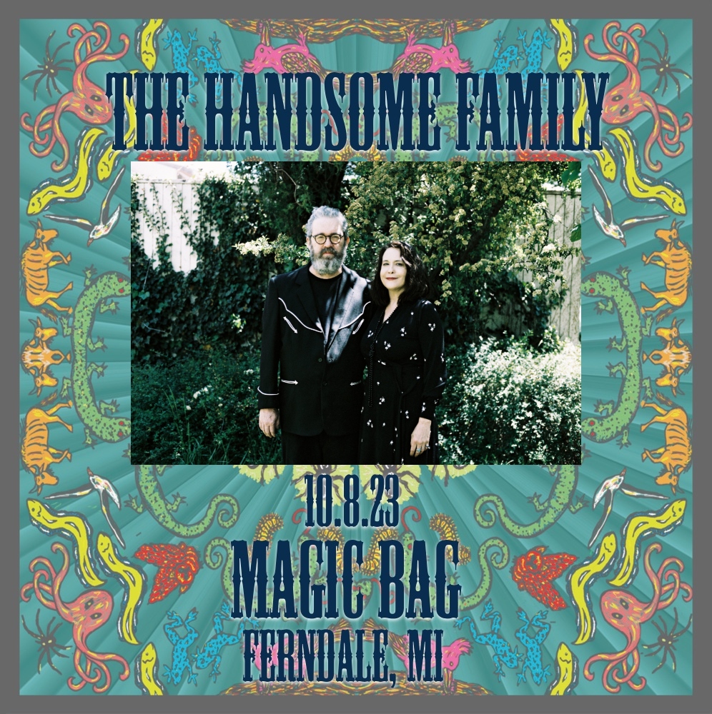🖤On sale now at the Magic Bag🖤 The Handsome Family @HandsomeFamily Sun, Oct. 8 | Tix: $17 adv. | 7 pm | All Ages Ticket Link: tinyurl.com/ycxjxruy #TheHandsomeFamily #Ferndale #TheMagicBag #TagTheBag