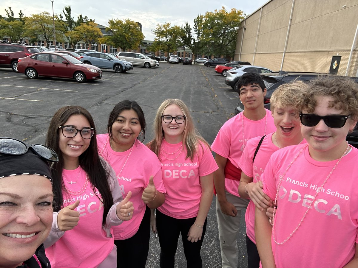 We are Here! More Than Pink - <a href="/StFrancis_DECA/">SFHS Business Club</a> walking with my S’s to support research and the CURE for breast cancer! Get those annual exams- it saved my life!