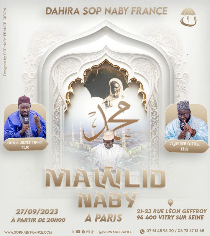 sop_naby's tweet photo. As Salamou Aleykoum📿🤝🏾❤️

La Dahira SOP NABY FRANCE vous convie au GAMOU ce mercredi 27 septembre à partir de 20H00.

📍Adresse : 21-23  Rue Léon Geffroy, 94400 Vitry-sur-Seine https://t.co/qdg2I1BLCB