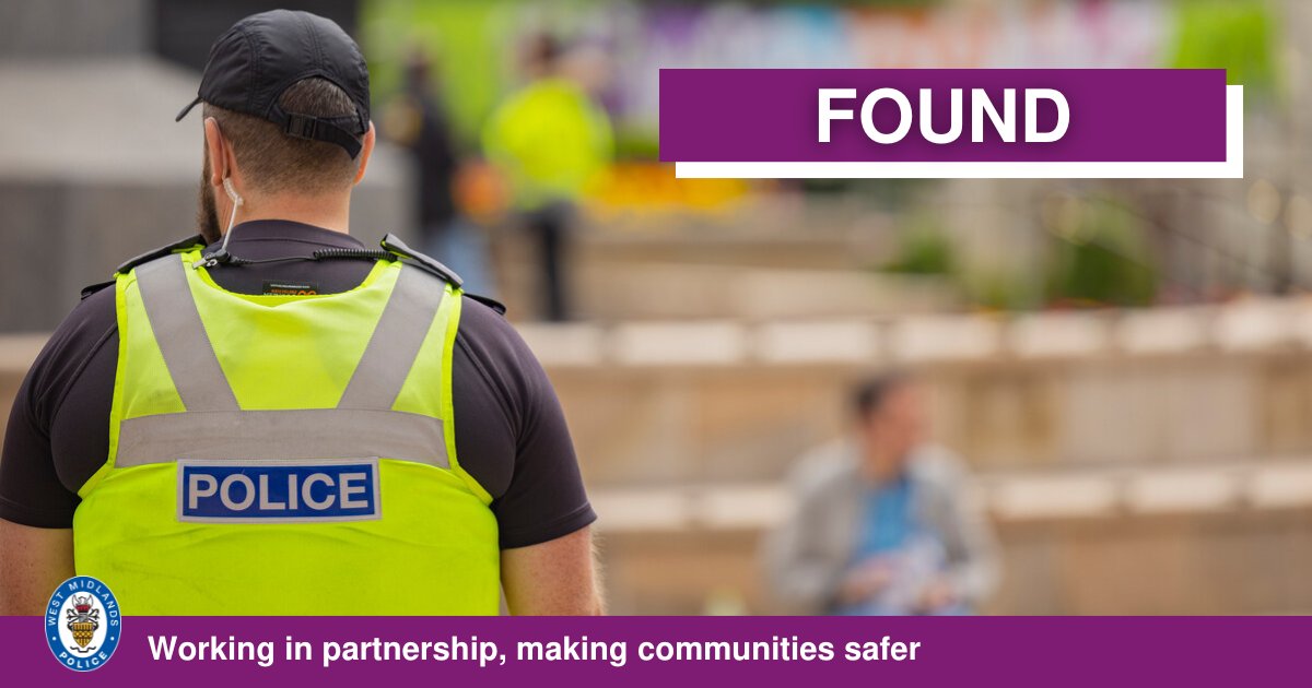#FOUND | Nicola who went missing from #SuttonColdfield has been found safe and well.

Thank you for sharing our appeal.