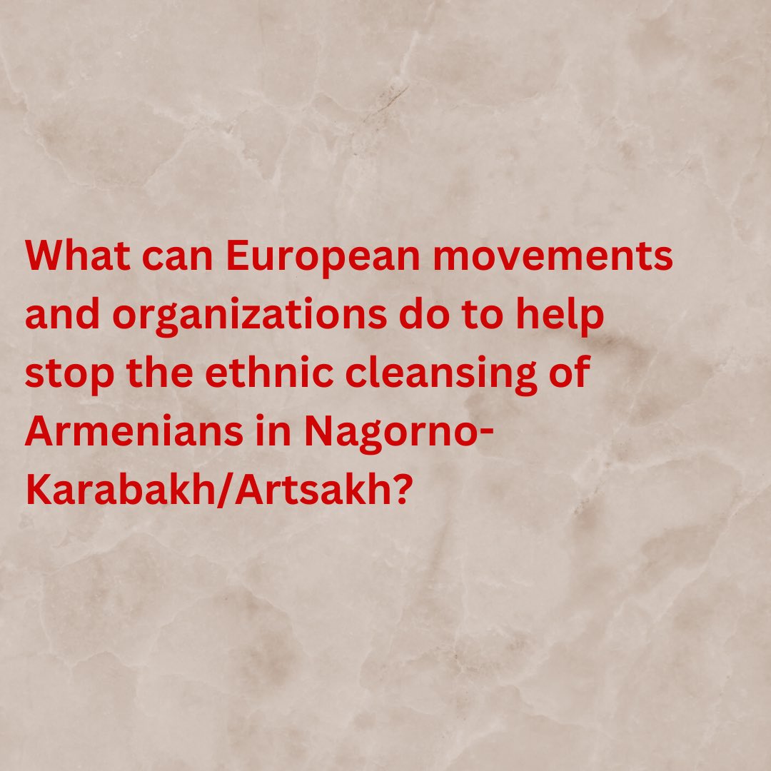 Please don’t wait for Armenian activists to contact you or organize something on their own. We are a small country, with just a few of us. Armenian people are currently terrified and in need of your help, your actions, and your solidarity.