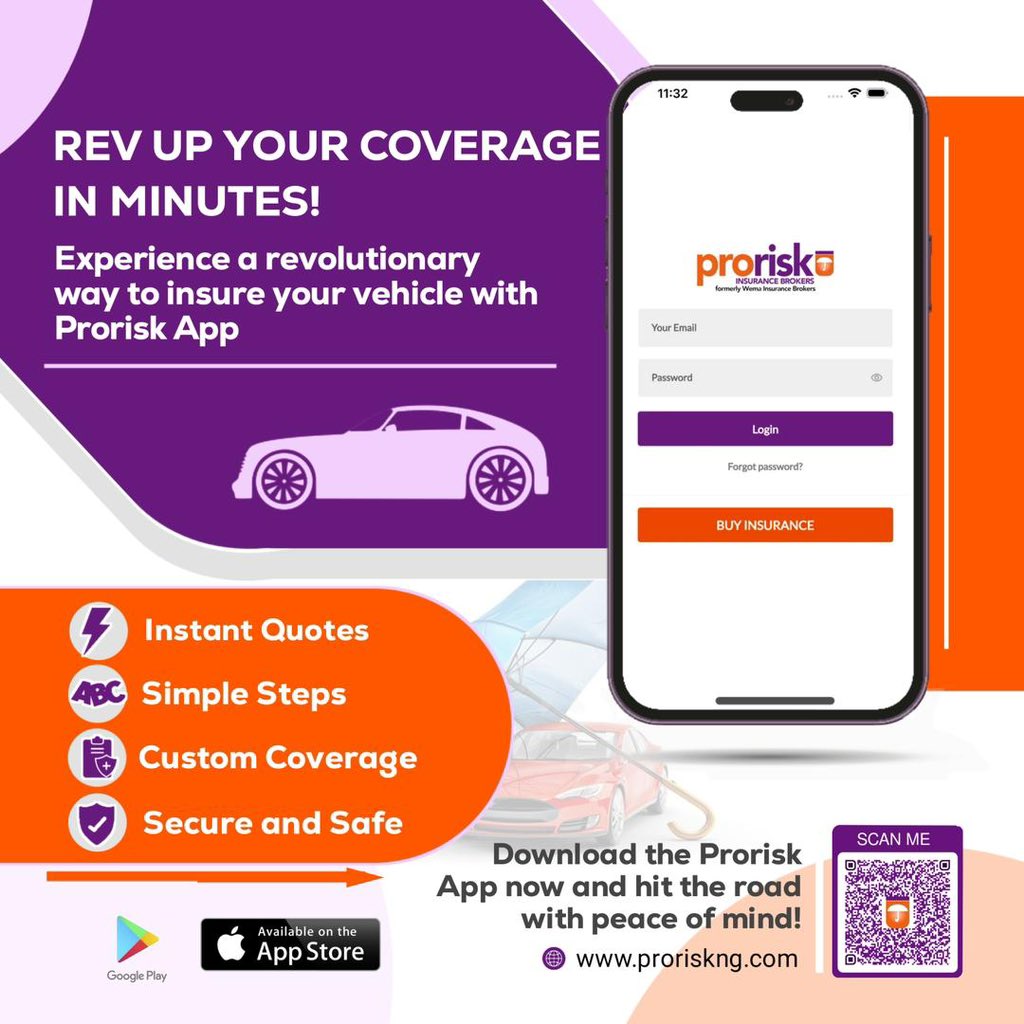 Make getting an Insurance Cover stress-free! 
Download our insurance app today for peace of mind and protection every day of the week.

#proriskng #insuranceapp #digitalinsurance #insurancenigeria