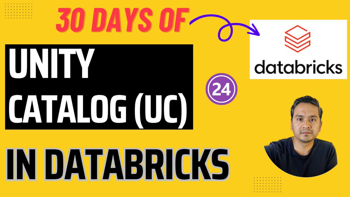 30 Days Of @databricks Series

Day 24: Databricks Unity Catalog (UC)

Youtube link: youtu.be/gtWmw6qPTb4

GitHub link: github.com/sudarshan-koir…

#databricks #lakehouse #DataAnalytics #data #dbfs #dbutils #DataScience #mlops #llmops #Python #SQL #unitycatalog