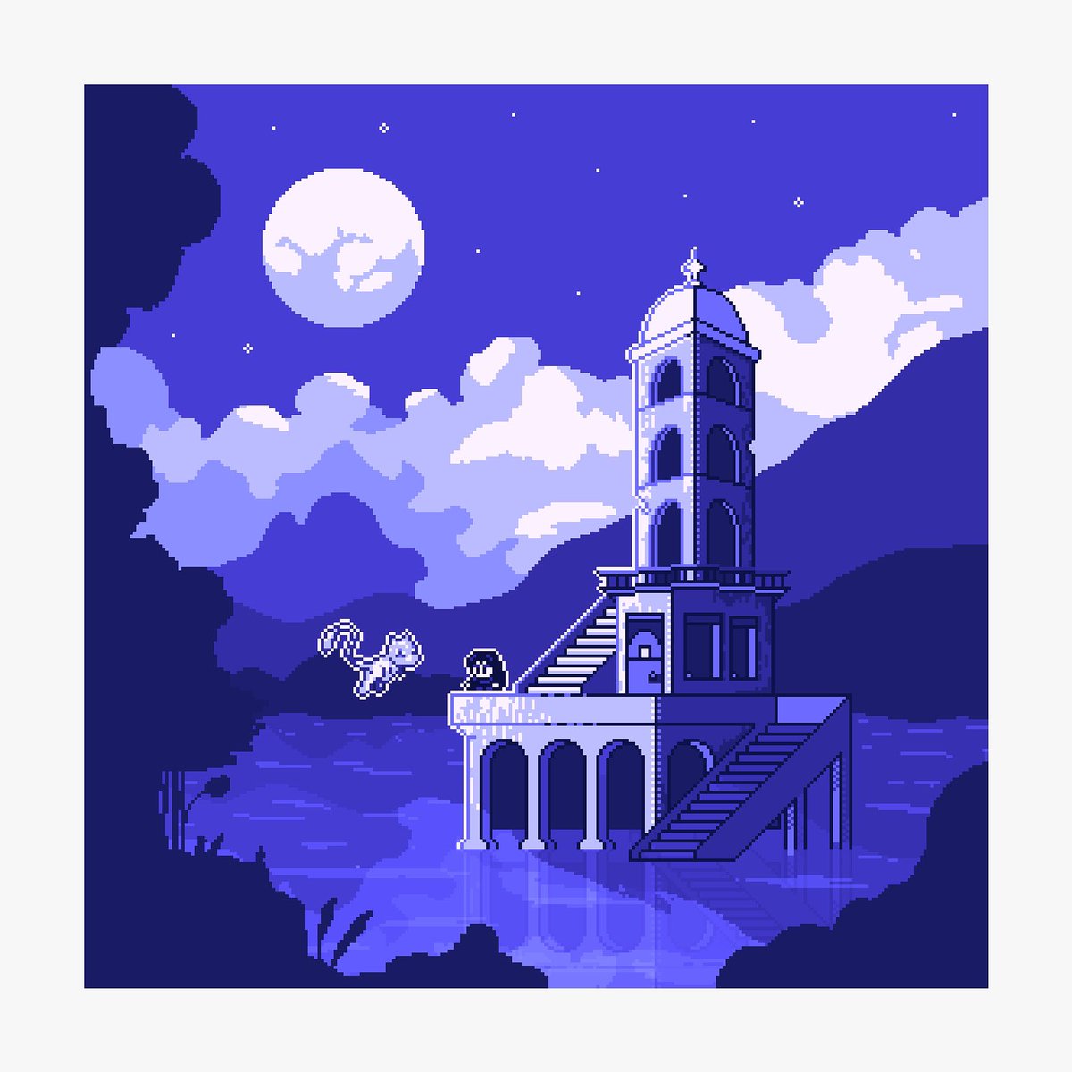 Mélange d’univers avec Mew #Pokemon #pixel #8bit #retrogame