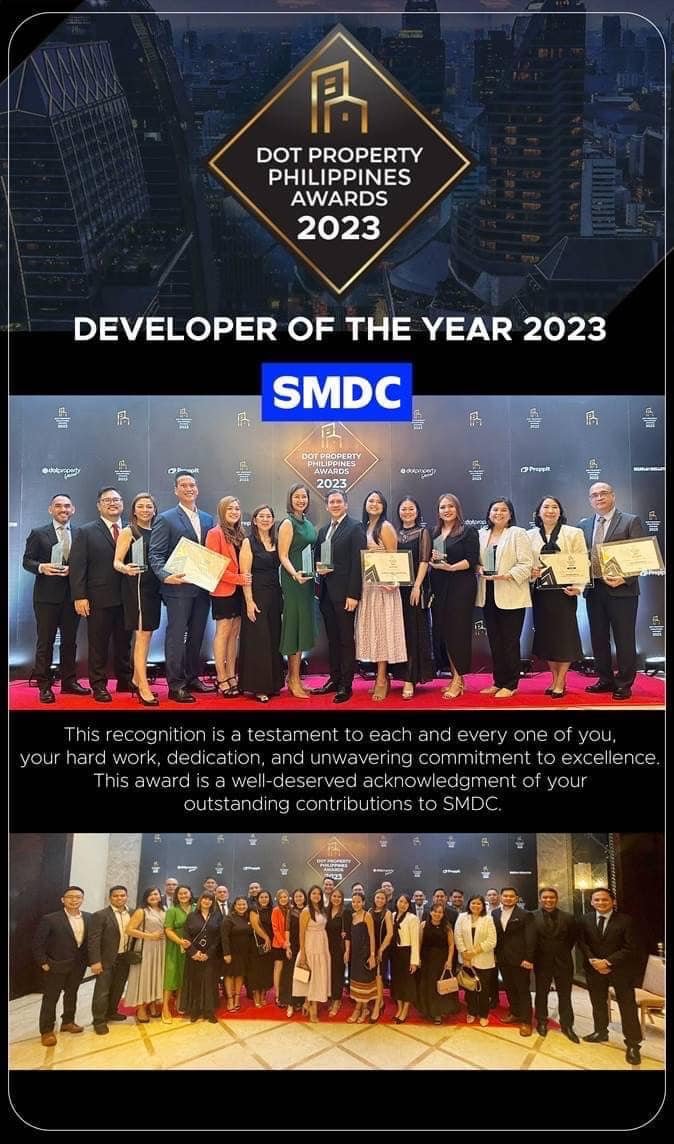 SM Development Corporation (SMDC) has been hailed as the real estate developer of the year for 2023 at the Manila Peninsula Hotel in Makati City.
Congratulations, SMDC!

#TeamACS #YourPropertyIsOurPriority #SMDCInternational #TeamAFT #ACS #AAA #GMA
