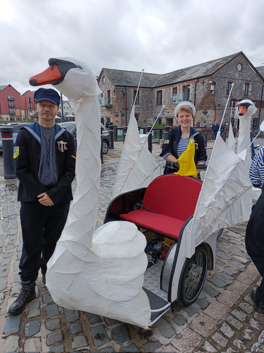 RuthWeyman's tweet photo. Looking forward to having a ride in a bit! Down at Exeter Quay today with @BurntheCurtain! https://t.co/J7YaMODo54