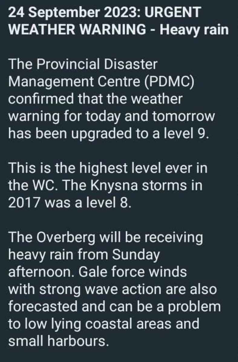 NoSurrenderRSA's tweet image. WARNING:
Tonight's storm predicted to be WORSE than the 2017 carnage.
That's pretty severe.