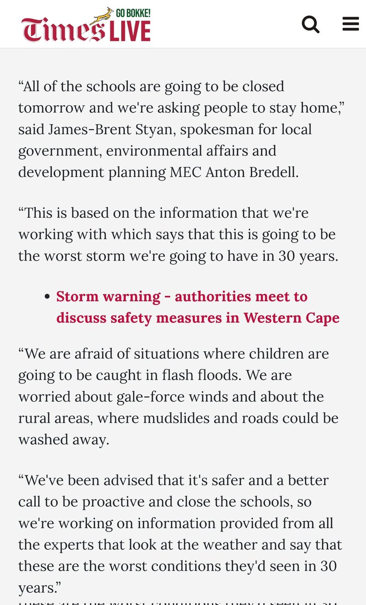 NoSurrenderRSA's tweet image. WARNING:
Tonight's storm predicted to be WORSE than the 2017 carnage.
That's pretty severe.