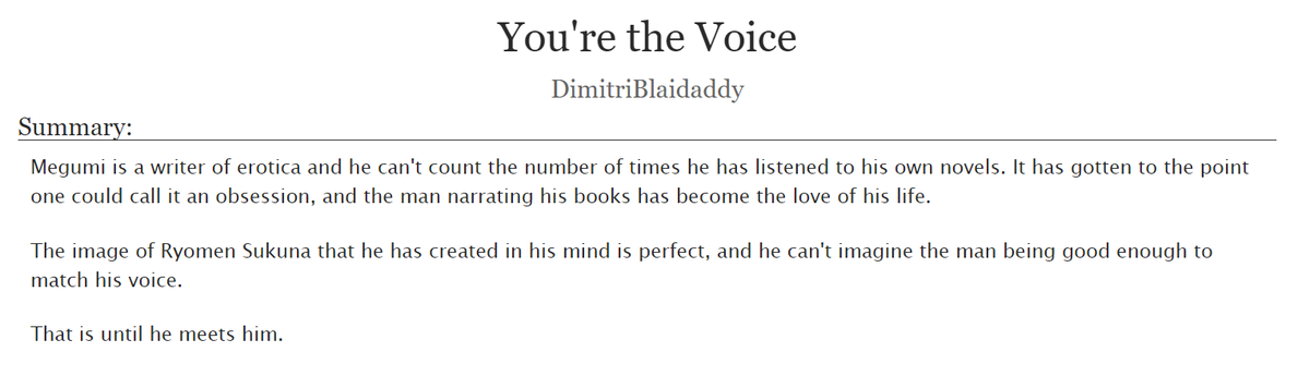 DBlaidaddy's tweet photo. My last contribution to #BottomMegumiWeek - Free day 🫶

🔹Rated E
🔹Author Megumi/Voice narrator Sukuna
🔹8,3k

Link below https://t.co/ennHdrDtr3