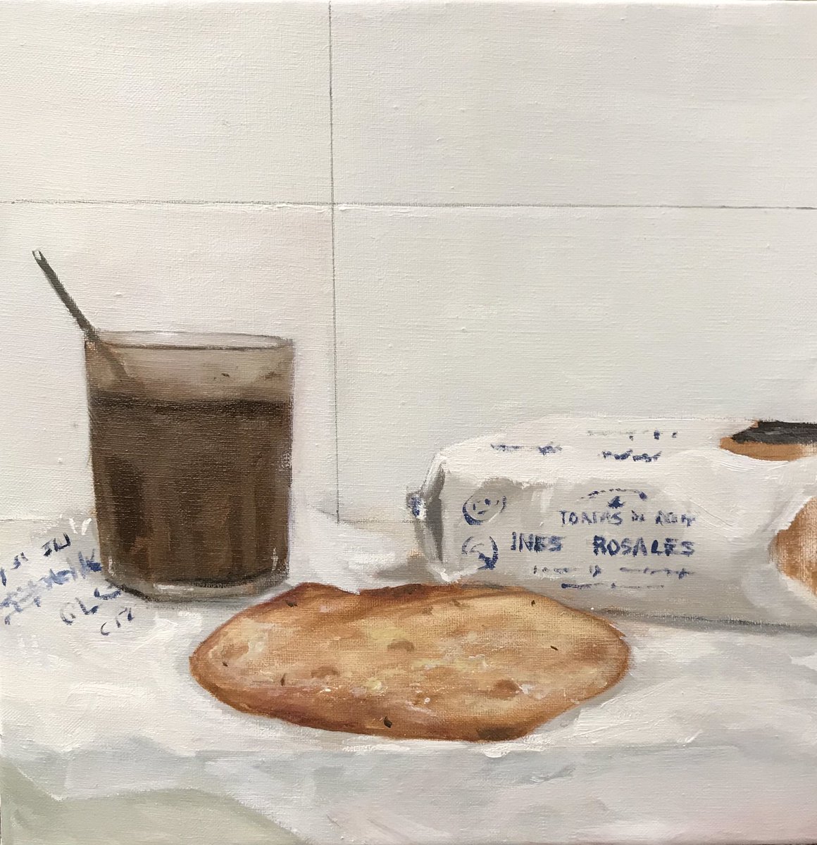 pepebaenanieto's tweet image. Cola cao con Ines rosales , óleo sobre lino