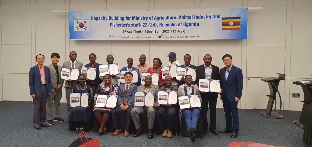 Capacity Building for the Ministry of
Agriculture, Animal Industry and Fisheries
staff('22-'24), Republic of Uganda in Korea <a href="/MAAIF_Uganda/">MAAIF 🇺🇬</a> <a href="/KoicaUganda/">KOICA Uganda Office</a>