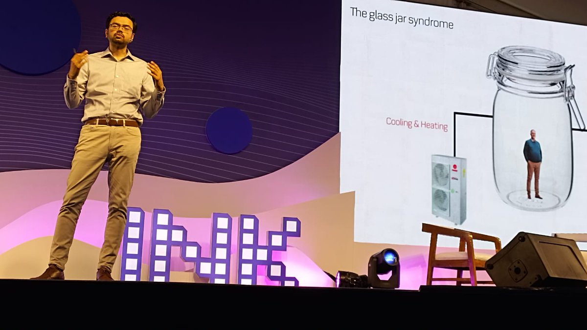 Vinay Venkatraman, Founder &amp; CEO of Leapcraft, shared valuable insights on contemporary sustainable architecture. 

He highlighted the presence of vernacular architectural elements in traditional Indian design, such as ancient ventilation systems and thick walls. 
#INK #INKTalks