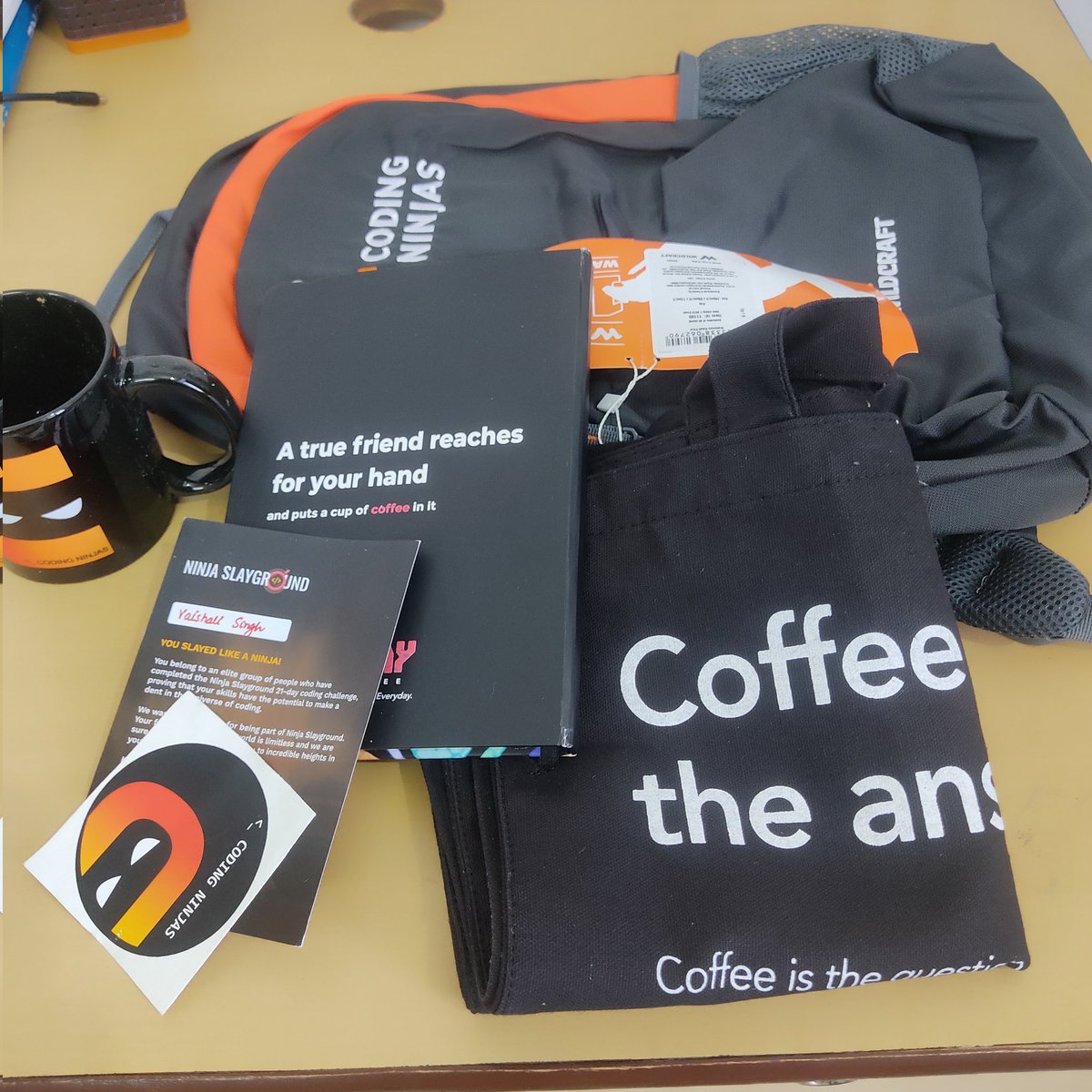 Singhvaishu16's tweet photo. Excited to receive my Coding Ninjas swag! 💻🚀 Thanks for the awesome gear,
Rocking this cool swag from @CodingNinjasIN! 💥 Can't wait to dive into more coding adventures with style. 🤩 @drinkslaycoffee
#SwagAlert
#CodeNinjas #TechEnthusiast
@CodingNinjasIN! 🙌 #CodeNinja https://t.co/3qTO2uv2aX