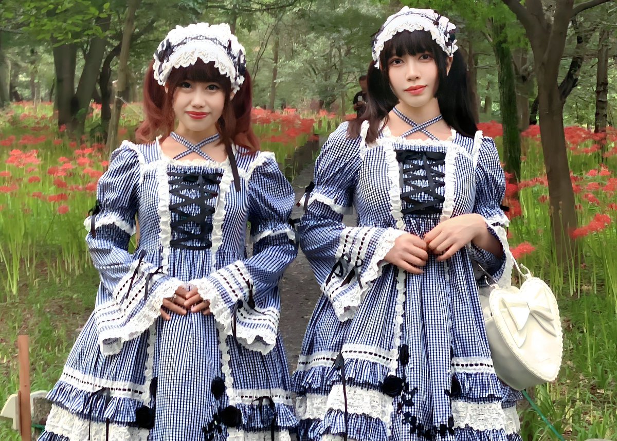 Baby_PinkoO's tweet photo. 🌹曼珠沙華と巻薔薇ドールワンピース双子🌹 https://t.co/T0pVLbdmWT