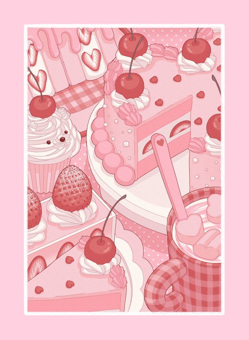 「cream pink background」 illustration images(Latest)