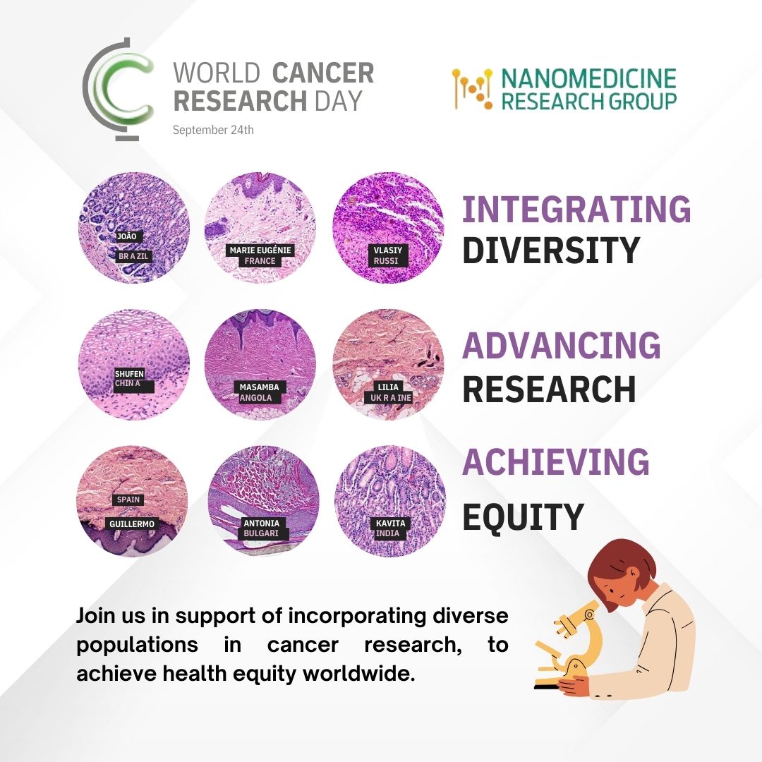 NanomedicineICT's tweet photo. This #WorldCancerResearchDay, join us in raising awareness for integrating diversity in #CancerResearch to achieve health equity worldwide! 

@RatneshICT #WCRD https://t.co/BwQoZjUvJt